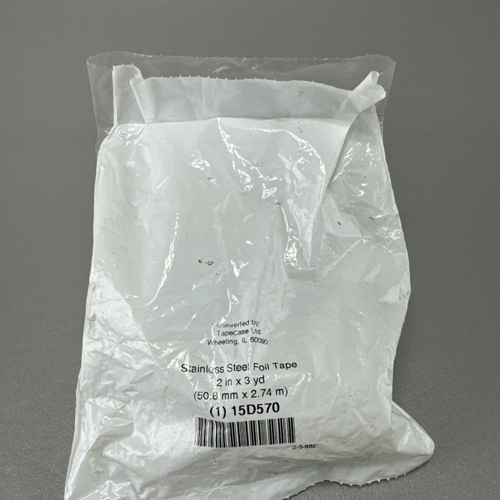 Tapecase 15D570 Foil Tape 2 Inch X 3 Yards Stainless‎ Steel